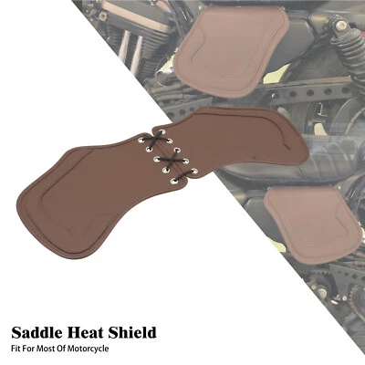 Motorrad Braun Wärme Sattel Schild Deflektoren PU Leder Für Harley Honda Suzuki - Image 1 of 4