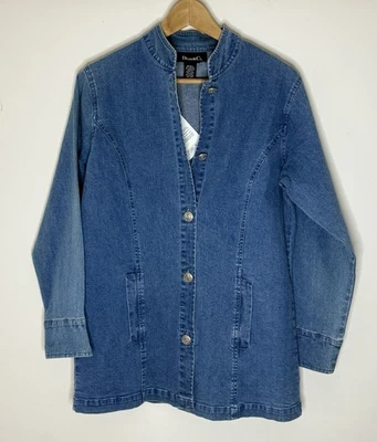 NWT Women’s Denim &Co Light Dressy Denim Jacket Soft Blue Small New - Image 1 of 4