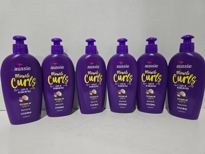 6 Aussie Miracle Curls Leave-In Detangling Milk Paraben Free 6.7 oz *New* - Image 1 of 4
