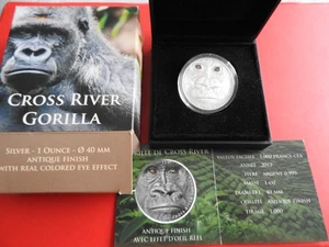 *Nur 1000 Ex! Kamerun 1000 Francs 2012 Silber (1 Oz.999)* Gorila(Ki.3) - Bild 1 von 7