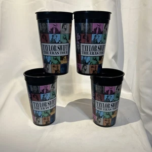 New! Taylor Swift Eras Tour Swiftie Movie Plastic Collectible Cups Lot Of 4 32oz - Picture 1 of 11