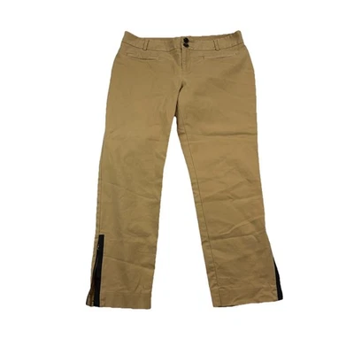 Cartonnier Charlie Ankle Pants Womens size 10 Khaki Tan Flat Chinos Anthropology - Image 1 of 4