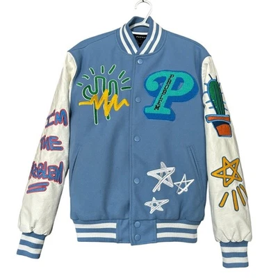 Chaqueta de bombardero universitaria pequeña PacSun para hombre I'm the Problem Collegiate Letterman Foto 1 de 4