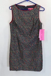 Betsey Johnson Women's Dress Size 6 Leopard 34X33 NEW Colorful Sleeveless - Picture 1 of 10