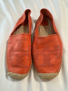 Tory Burch Leder Espadrilles orange perforiert Slipper Espadrilles Größe 11 - Bild 1 von 9
