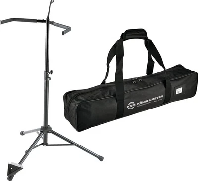 K&M 141 MKII supporto contrabbasso BK set con borsa treppiede contrabbasso supporto arco - Immagine 1 di 4