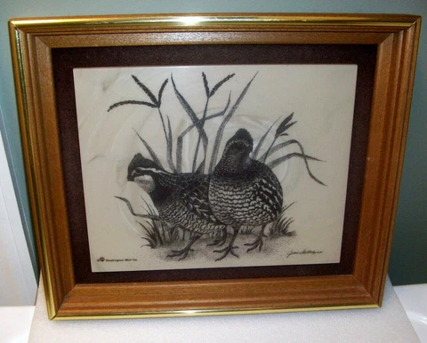 Vintage Cultured Marble Lithograph Framed Washington Mint Cover