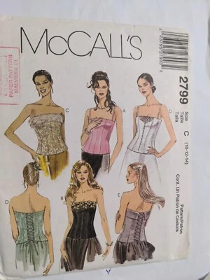 Y2K UNCUT McCALL’S 2799 Pattern - Women's Lined Bustier Tops - Size: 10/12/14 - Image 1 of 2
