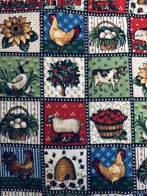 VTG Joan Kessler for Concord Cheater Quilt Stamp Squares Farm Animals BTFQ - Image 1 of 4