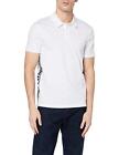Armani Exchange Men's Regular Fit Logo Tape Short Sleeve Polo Shirt, White, L