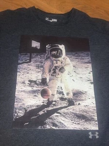 Under Armour NASA USA Astronaut T Shirt Men’s XL Loose Grey RARE - Picture 1 of 2