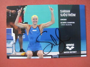 Autogramm - Sarah Sjöström - Schwimmen - EM 2022 - Gold - orig.autogr.