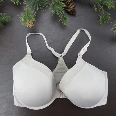Warners Bra 34D Gray Padded Underwire Adjustable Clasp Front - Image 1 of 4