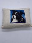 Black and White Border Collie Dog Small Regular Fabric Lavender Pillow 