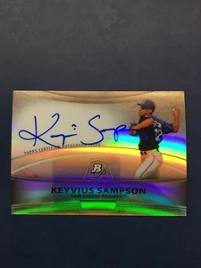2010 BOWMAN PLATINUM REFRACTOR AUTO KEYVIUS SAMPSON #BPA-KSA PADRES REDS MARLINS - Photo 1/3