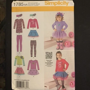 Simplicity Pattern 1785 Pants Top Skirt Headband Toddler Girl Baby Size 1/2 -3 - Bild 1 von 2