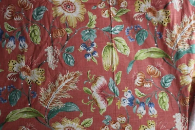 Braemore, Blossoms and Pods, Screen Print, Floral, BTY, Color Coral Multi - Image 1 of 2