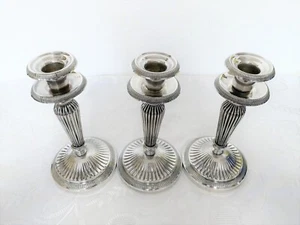 3 Kerzenleuchter, Kerzenhalter versilbert - Bild 1 von 7