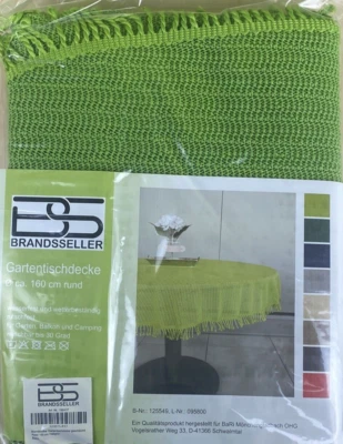 Gartentischdecke 160cm rund Tischdecke Grün wetterfest rutschfest geschäumt NEU - Bild 1 von 2