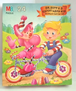 Vintage CANDY LAND Puzzle-Mr. Mint & Candy Land Kid on Bicycle-Built-For-Two! - Picture 1 of 2