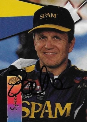 Tarjeta coleccionable con foto de NASCAR Lake Speed autografiada 1995 Maxx Medallion Racing #8 Foto 1 de 2