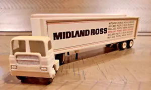 Winross Midland Ross Diecast Truck Maßstab 1:64 weiß 5000 Traktor Anhänger Semi - Bild 1 von 7