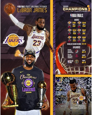 LeBron James Los Angeles Lakers UnSigned 2020 Finals MVP Collage Photo Cover