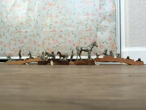 Vintage Set of 19 Pewter Figures-Horses Cats Dogs Frogs Birds Unicorns Intricate - Picture 1 of 12