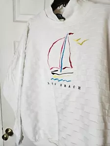 Vintage 90s Wek The World LONG BEACH Textured Crewneck Sweatshirt Size XL USA - Picture 1 of 10