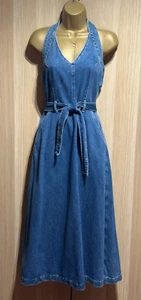 Karen Millen Blue Denim Summer Dress UK10 US 6 - Picture 1 of 7