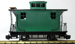 G SCALE BACHMANN CUSTOMIZED GREEN BOBBER CABOOSE w/ METAL WHEELS - Picture 1 of 2