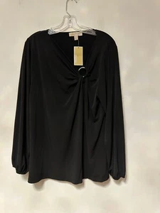 New woman plus size Michael kors blouse size 2X long sleeves black - Picture 1 of 4