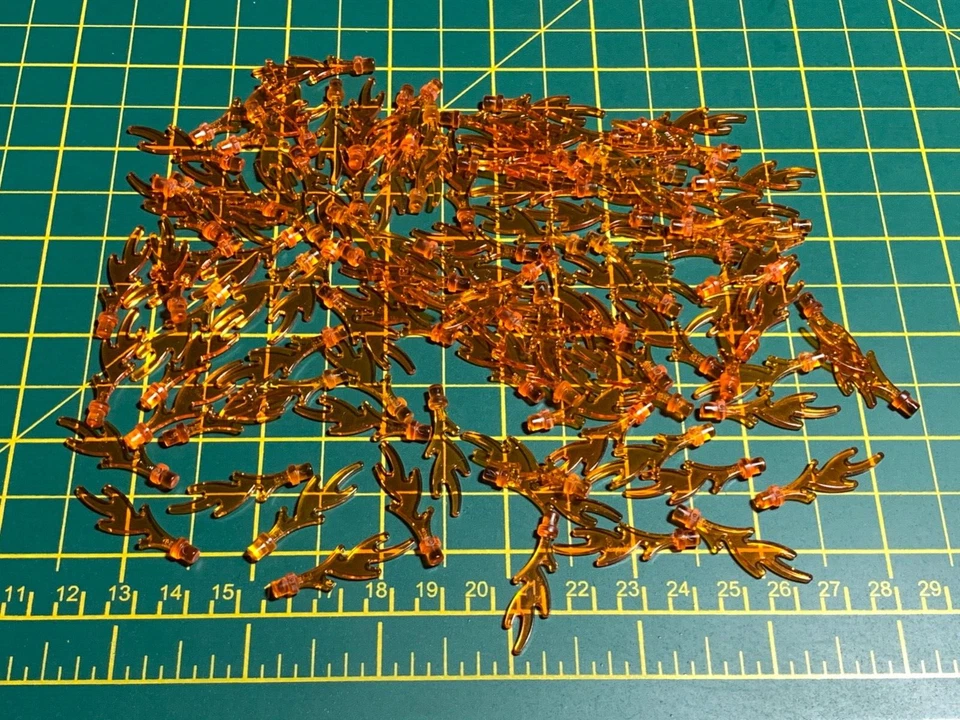 100 LEGO PARTS brand new translucent ORANGE FLAME FIRE Ninjago City NEXO - Image 1 of 1