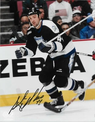Foto autografiada de Tampa Bay Lightning Stephane Richer 8x10 #2 original Foto 1 de 2