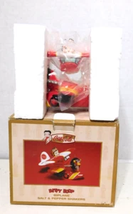 NIB NOS Betty Boop Coca Cola Airplane Biplane Ceramic Stacking Salt And Pepper - Picture 1 of 4