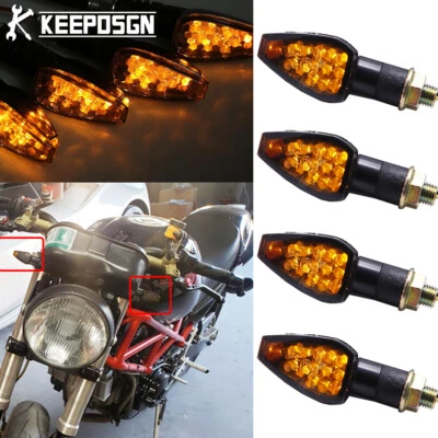 4x LED Turn Signal Amber Indicators Smoke Lens For DUCATI Monster 696 797 821 US - Image 1 of 4