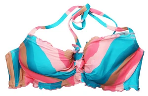 Sundazed Bra Sized Ava Striped Ruffled Bow Underwire Bikini Top 36D NWT Multi - Picture 1 of 1