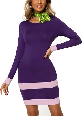 Laqeyko Women Long Sleeves Halloween Costume Scooby Doo Costume Daphne Dress wit - Image 1 of 4