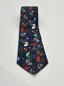 Vintage Team NFL Tie All Teams Helmet Print Football Sports Fan Necktie S - Picture 1 of 4