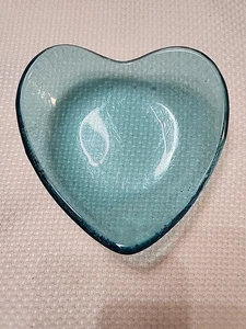ANNIEGLASS Heart Ultramarine Signed and Numbered Handmade Small - Picture 1 of 3