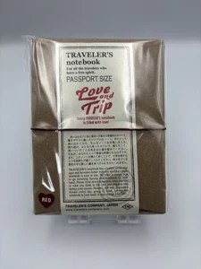Traveler's Company. Love and Trip rotes Notizbuch Reisepassgröße Japan - Bild 1 von 6