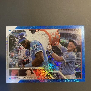 2023 Topps Series 2 Teammates Celebrate Win Royal Douse Blue Foil /999 - Picture 1 of 2