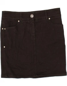 BENETTON Womens Denim Skirt IT 44 Medium W30 Black Cotton CI44 - Picture 1 of 3