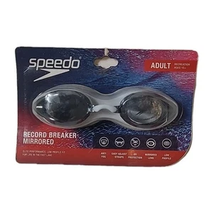 Speedo Record Breaker Mirrored Adult Swim Goggles Anti fog Uv Protection White - Picture 1 of 14