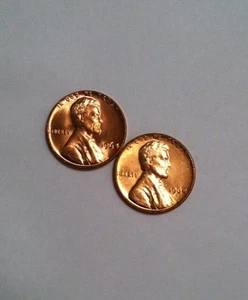 1964 und 1964 - D Stempelglanz Lincoln Cents BEIDE MÜNZEN -- KOSTENLOSER Versand - Bild 1 von 1