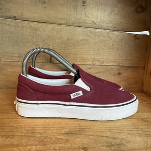 vans maroon slip ons