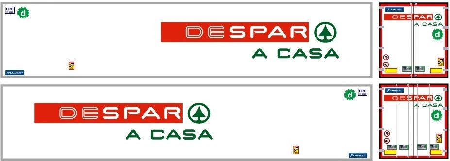 Grafica adesiva "DESPAR A CASA"  2025 x semirimorchi Herpa 1/87 nuovo logo - Immagine 1 di 1
