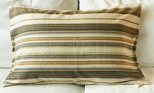 Neu mit Etikett Pottery Barn Franco Streifen Wende Lendenkissenbezug 20 x 30 hellbraun blau - Bild 1 von 4