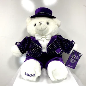 2004 Keepsake Memories Bear Dan Dee White Purple Outfit 20" - Picture 1 of 6