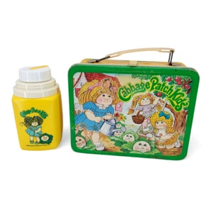 1983 Cabbage Patch Kids Metal Lunch Box w Thermos - Picture 1 of 8